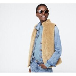 J. Crew Camel Teddy Vest (XS) - $25